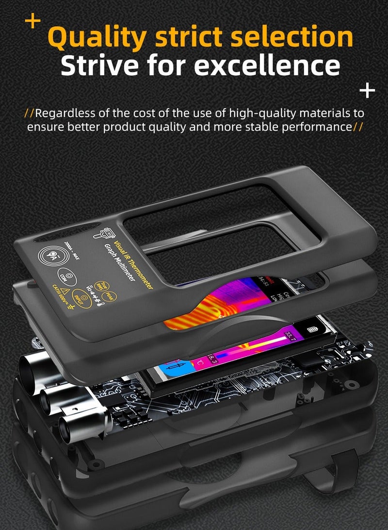 بي سايد كاميرا تصوير حراري محمولة بشاشة لمس، دقة 240×240، جهاز قياس حرارة عالي الدقة، جهاز حراري وملتيميتر 2 في 1 - Image 5